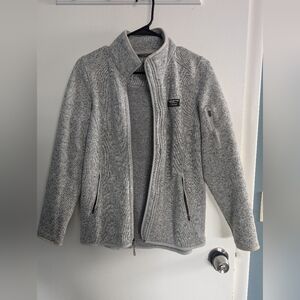 LL Bean Women's Gray Sweater Fleece Full zip Jacket